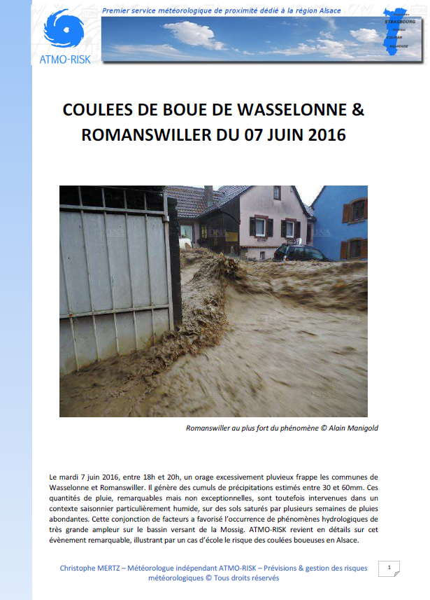 Coulées de boues de Wasselonne &amp; Romanswiller (67)<br>