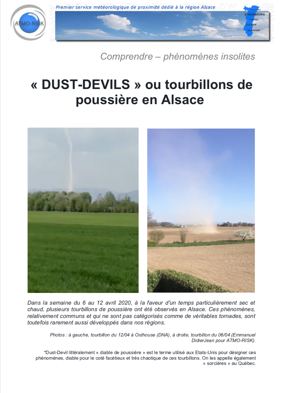 Tourbillons de poussières d'avril 2020